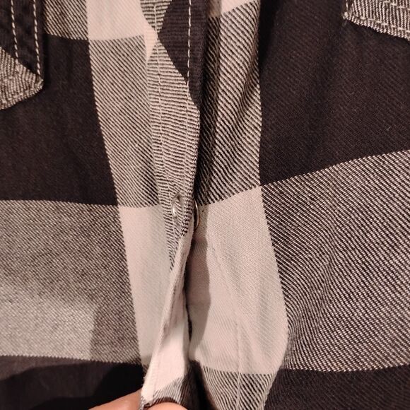 FOX Racing flannel shirt womens M Medium black check plaid long sleeve button - Picture 4 of 11